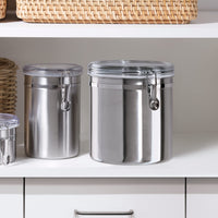 OGGI Stainless Steel Kitchen Canister 52 fl oz - Airtight Clamp Lid, Clear See-Thru Top - Ideal for Kitchen Storage, Food Storage, Pantry Storage. Large Size 5