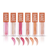 Seven Seas Babe Glittery Lip Gloss Long Lasting Water & Smudge Proof With High Shine Lip Color For Glossy Look Lightweight Non Sticky Lip shiner For Moisturizing Lips (Pink,Silver,Hot Pink,Rose,Bronze,Penny)Pack of 6