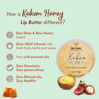 Nat Habit Kokum Honey Lip Balm Fresh Infused Lip Butter With Desi Ghee & Raw Honey For Lip Pigmentation, Lightening, Lip Repair, Dark And Chapped Lips (10gm) (Pack of 1)