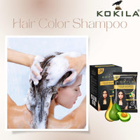 Kokila Unisex Hair Color Shampoo Enriched With Almond Oil in Just 5 Minute, Long-Lasting Instant Hair Color Black Pack of 15 (15ML Each)