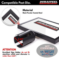 DuraSteel Stanchion Sign Holder - Landscape Display for 8.5