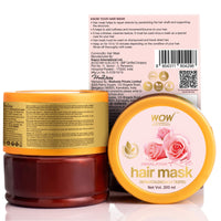 WOW Skin Science Himalayan Rose Hair Mask with Rose Hydrosol, Coconut Oil, Almond Oil & Argan Oil - For Volumnising Hair, Anti Smelly Scalp - No Parabens, Sulphate, Silicones, Color & PEG - 200mL