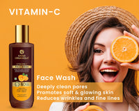 Khadi Organique Vitamin C Natural Face Wash for Glowing & Brightening Skin | Reduces Skin Dullness & Tan | Best Suitable Face Wash for Women & Men of All Skin Types - 100ml