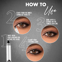 Jaquline USA Pro Stroke Intense Gel Matte Kajal And Sharpener 1.2Gm | Waterproof, Smudgeproof & Fadeproof | Longlasting | Super Black Kajal | With Free Sharpener | Nourished With Castor Oil