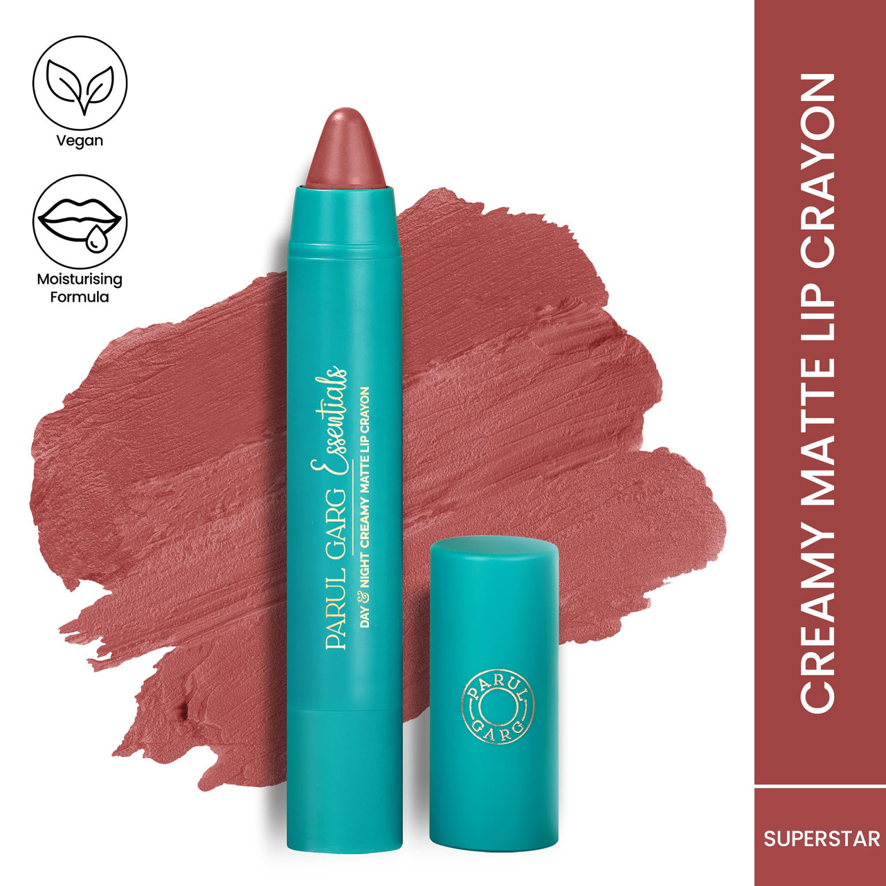 Parul Garg Beauty Creamy Matte Lip Crayon | Soft Matte & Hydrating Formula with Almond Oil & Vitamin E | Rich Pigment & Comfortable Wear | 100% Vegan (Superstar 88)