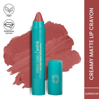 Parul Garg Beauty Creamy Matte Lip Crayon | Soft Matte & Hydrating Formula with Almond Oil & Vitamin E | Rich Pigment & Comfortable Wear | 100% Vegan (Superstar 88)