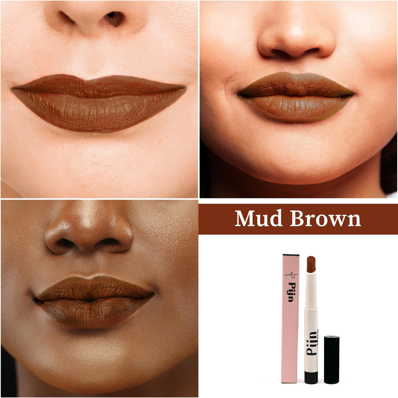 Pijn Luxe Comfy Matt Lipstick Mud Brown | 12HR Long-Lasting, Smudge-Proof & Waterproof | Lightweight, Smooth Matte Finish With Vitamin E & Lip Repair | Lipstick for Women