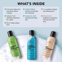 Botanic Hearth Body Wash Set of 3 – Jojoba, Oat & Neem | Soothing & Exfoliating Shower Gel with Niacinamide & Salicylic Acid | Deep Cleansing & Hydrating | For All Skin Types | 118ml Each