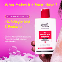 Chemist at Play 1% Salicylic Acid Body Wash 473ml | Paraben & SLS Free | Gentle Exfoliating Shower Gel | Prevents Body Acne, Bumpy Skin & Deep Cleanses Skin | For Men & Women