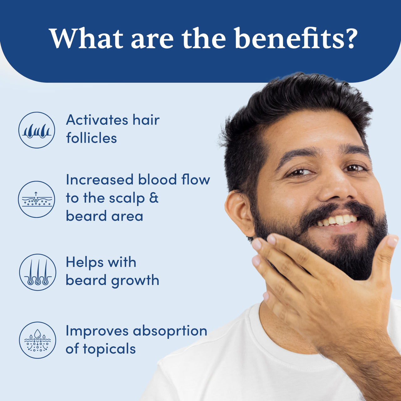 Man Matters Derma Roller With Disinfectant | 540 Micro 0.5mm Titanium Alloy Needles | Reduces Hair Fall & Stimulates Hair Follicles | Easy to use | Safe and Effective