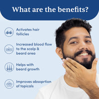 Man Matters Derma Roller With Disinfectant | 540 Micro 0.5mm Titanium Alloy Needles | Reduces Hair Fall & Stimulates Hair Follicles | Easy to use | Safe and Effective
