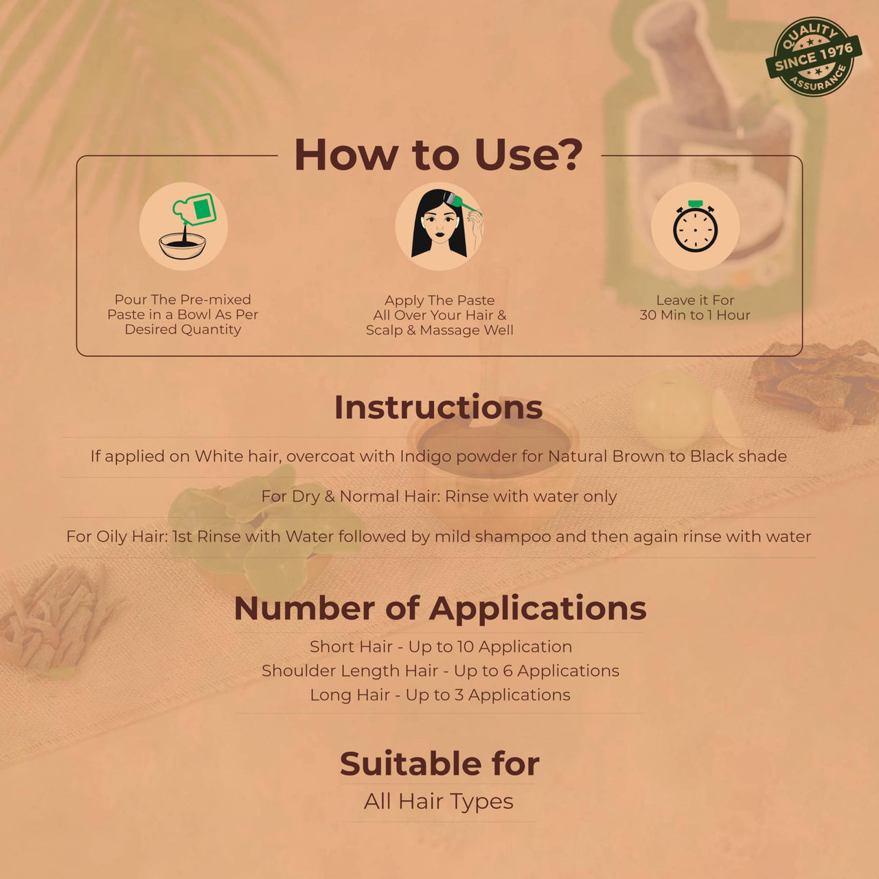 Indus Valley Bio Organic Herbal Henna Paste, 150g Pack of 2 with Indigo Powder 100g and Applicator Brush