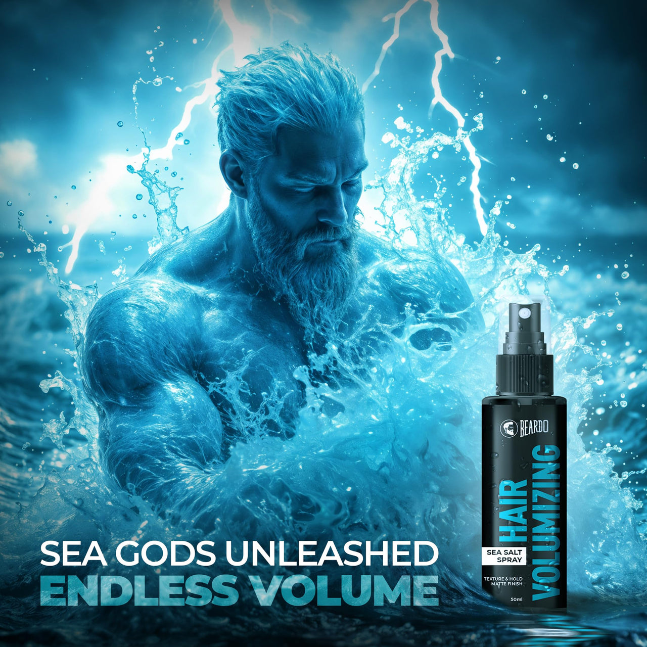 Beardo Hair Volumizing Sea Salt Spray 50ml | With Olive Oil & Coconut Oil | Hair Texture Spray & Matte Hold | Hair Volumizer Hair Setting Spray | Natural Hold Hair Spray for Men and Women