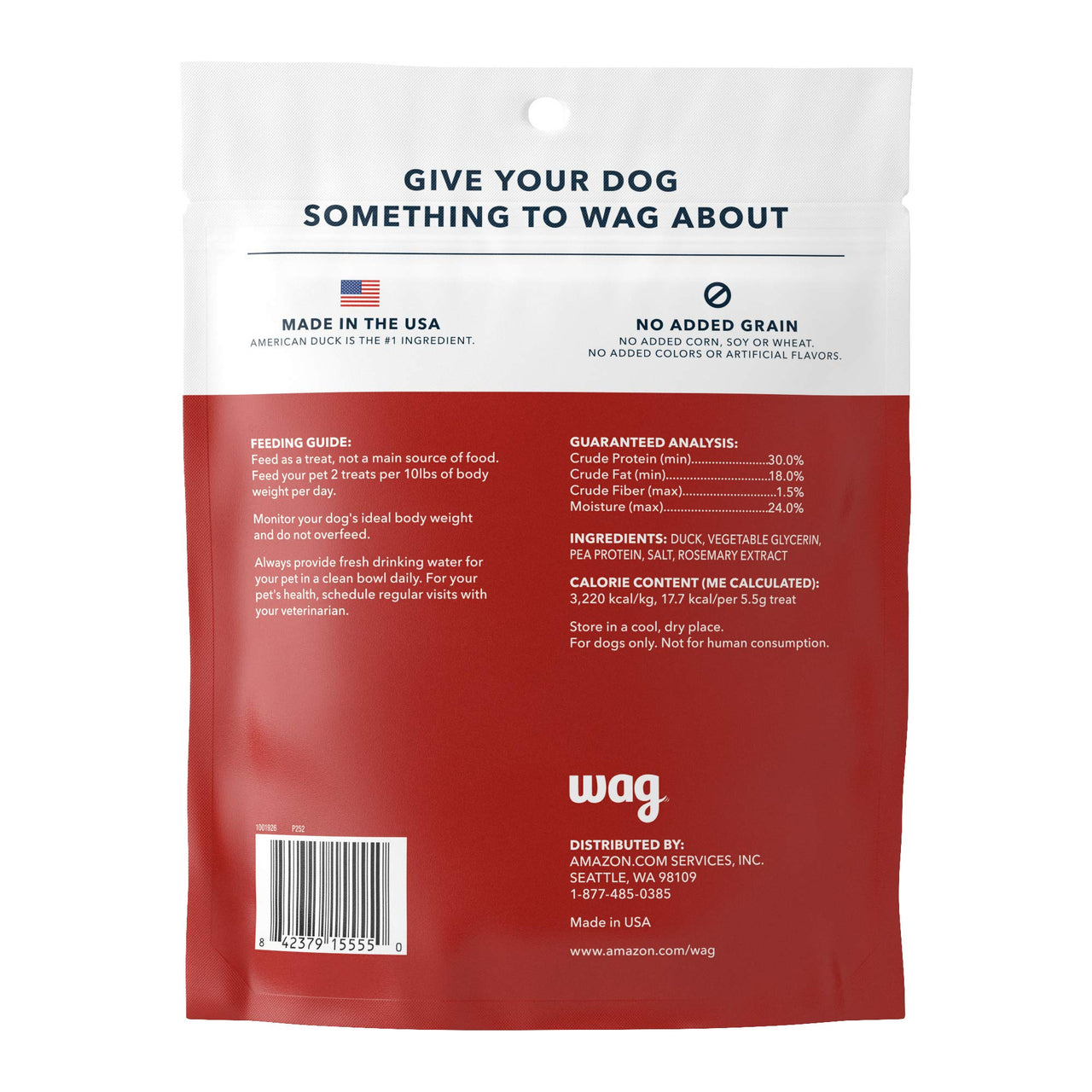 Wag Soft & Tender American Jerky Dog Treats – Duck Bites, 16 Ounce (Pack of 1) 1 Pound (Pack of 1)