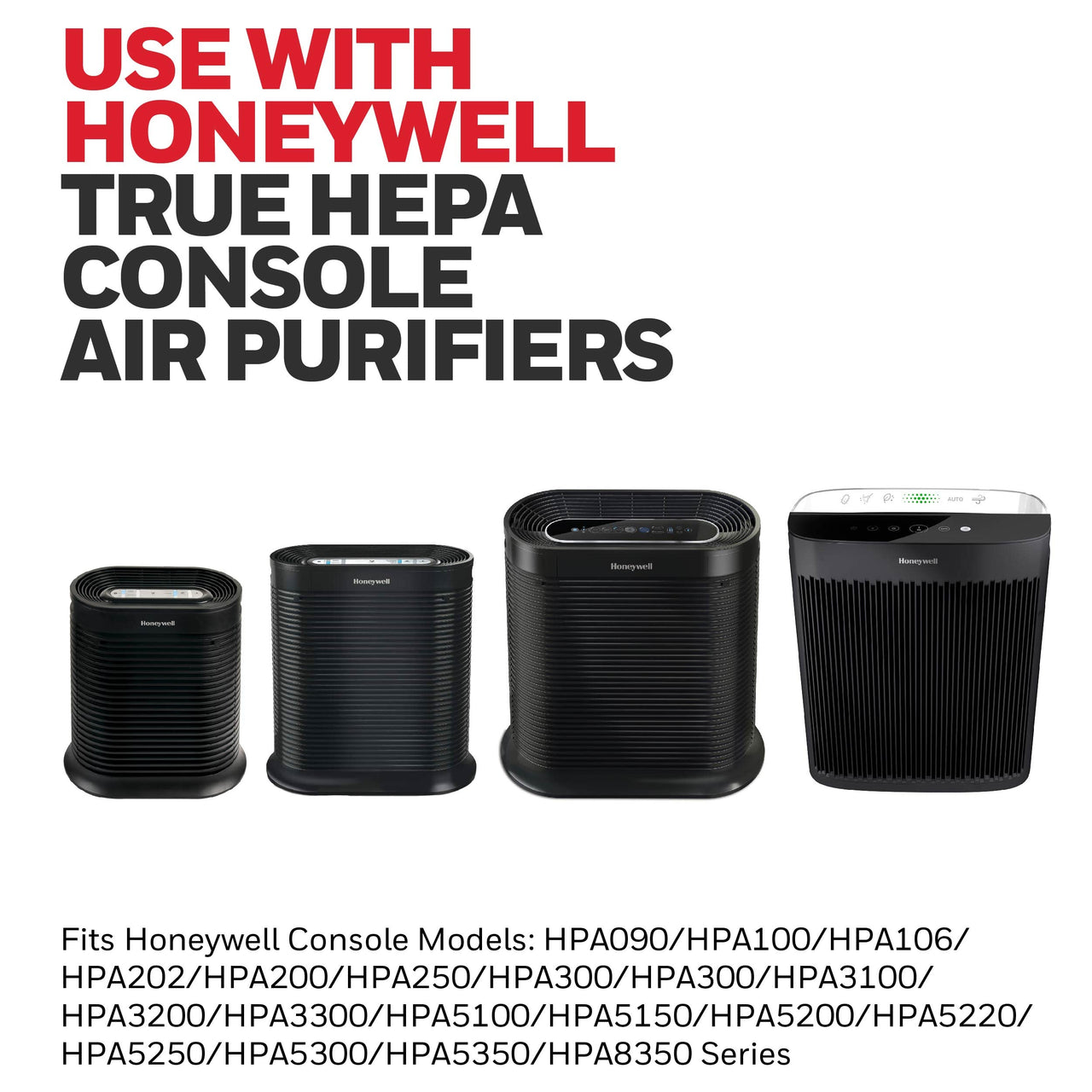 Honeywell HEPA Air Purifier Filter R, 2-Pack for HPA 100/200/300 and 5000 Series - Airborne Allergen Air Filter Targets Wildfire/Smoke, Pollen, Pet Dander, and Dust 2 pack