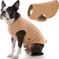 Gooby Stretch Fleece Vest Dog Sweater - Sand, 2X-Large - Warm Pullover Fleece Dog Jacket - Winter Dog Clothes for Small Dogs Boy or Girl - Dog Sweaters for Small Dogs to Dog Sweaters for Large Dogs XX-Large Length (18.5