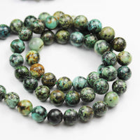 10mm Beads Natural Gemstone Beads for Jewelry Making Energy Healing Crystals Jewelry Chakra Crystal Jewerly Beading Supplies Africa Turquoise 10mm 15.5inch About 36-40 Beads