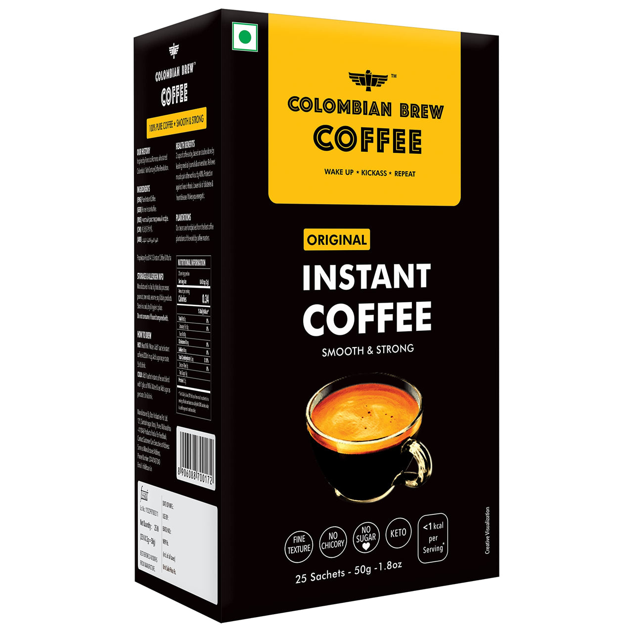 Colombian Brew Original instant Coffee 50g & Hazelnut Instant Coffee 50g