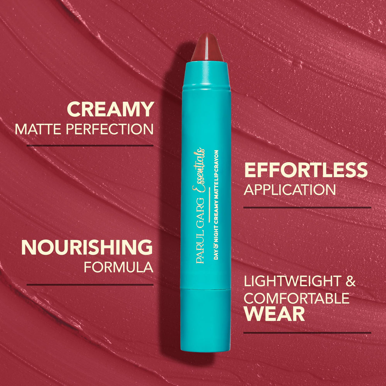 Parul Garg Beauty Creamy Matte Lip Crayon | Soft Matte & Hydrating Formula with Almond Oil & Vitamin E | Rich Pigment & Comfortable Wear | 100% Vegan (Empress 35)