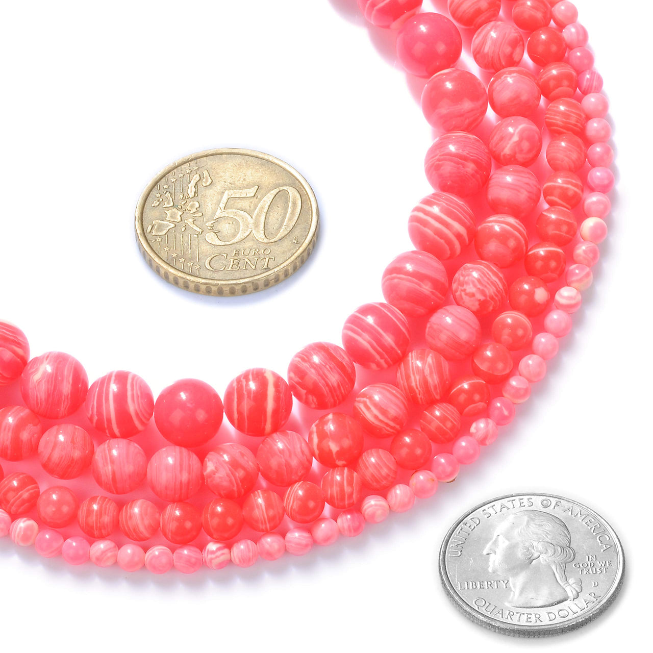 Natural Stone Beads 8mm Watermelon Gemstone Round Loose Beads Crystal Energy Stone Healing Power for Jewelry Making DIY,1 Strand 15" Watermelon Stone