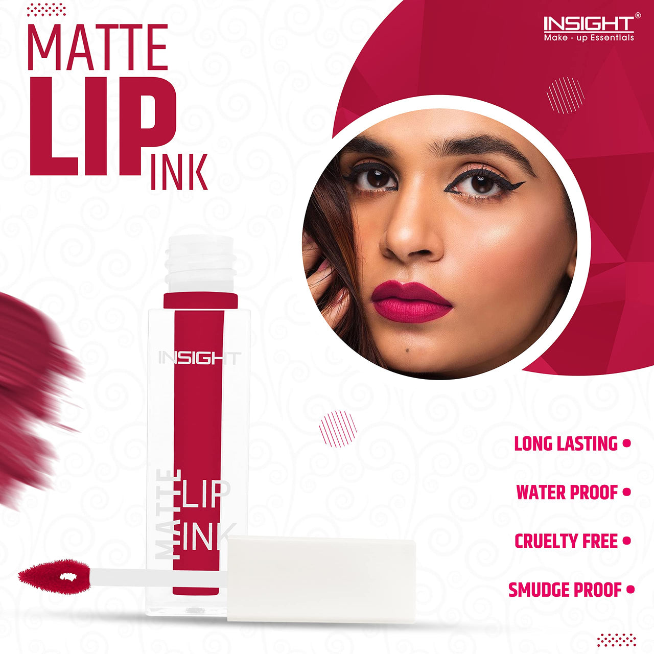 INSIGHT COSMETICS MATTE LIP INK(LG43-12) & Insight Non Transfer Lip Color |Matte Texture|12Hrs Waterproof|True Color|Smudge Proof