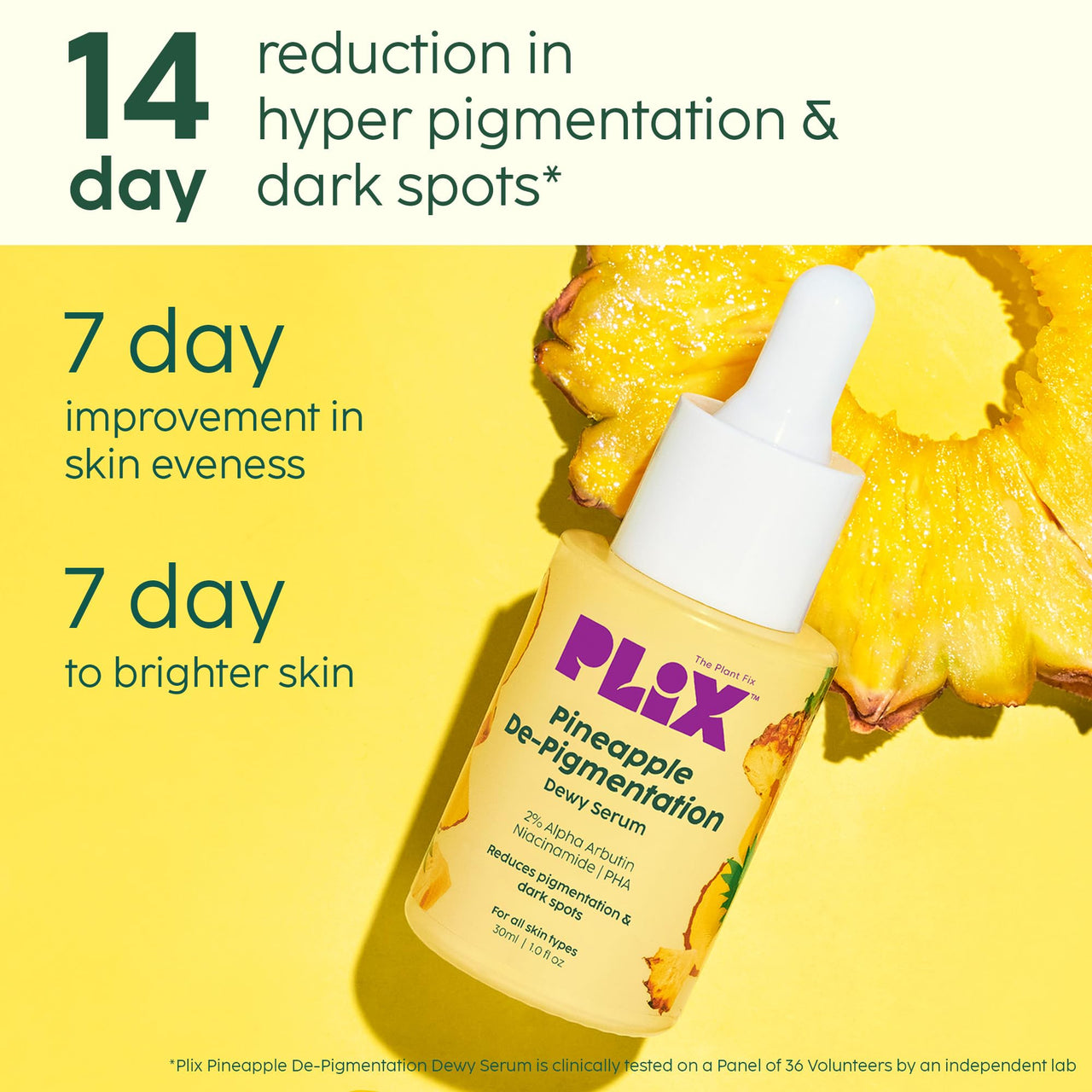 The Plant Fix Plix Pineapple Pigmentation Skincare Kit For Dark Spot Removal | Cleanser, Face Serum and Moisturizer Combo With 2% Alpha Arbutin For Women & Men, Pack of 3