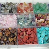 GangGangHao Natural Chip Stone Beads About 1888pcs Irregular Gemstones Healing Crystal Loose Rocks Bead Hole Drilled DIY for Bracelet Jewelry Making Crafting (5-8mm, 15 Color Mix-S2) 15 Color-S2