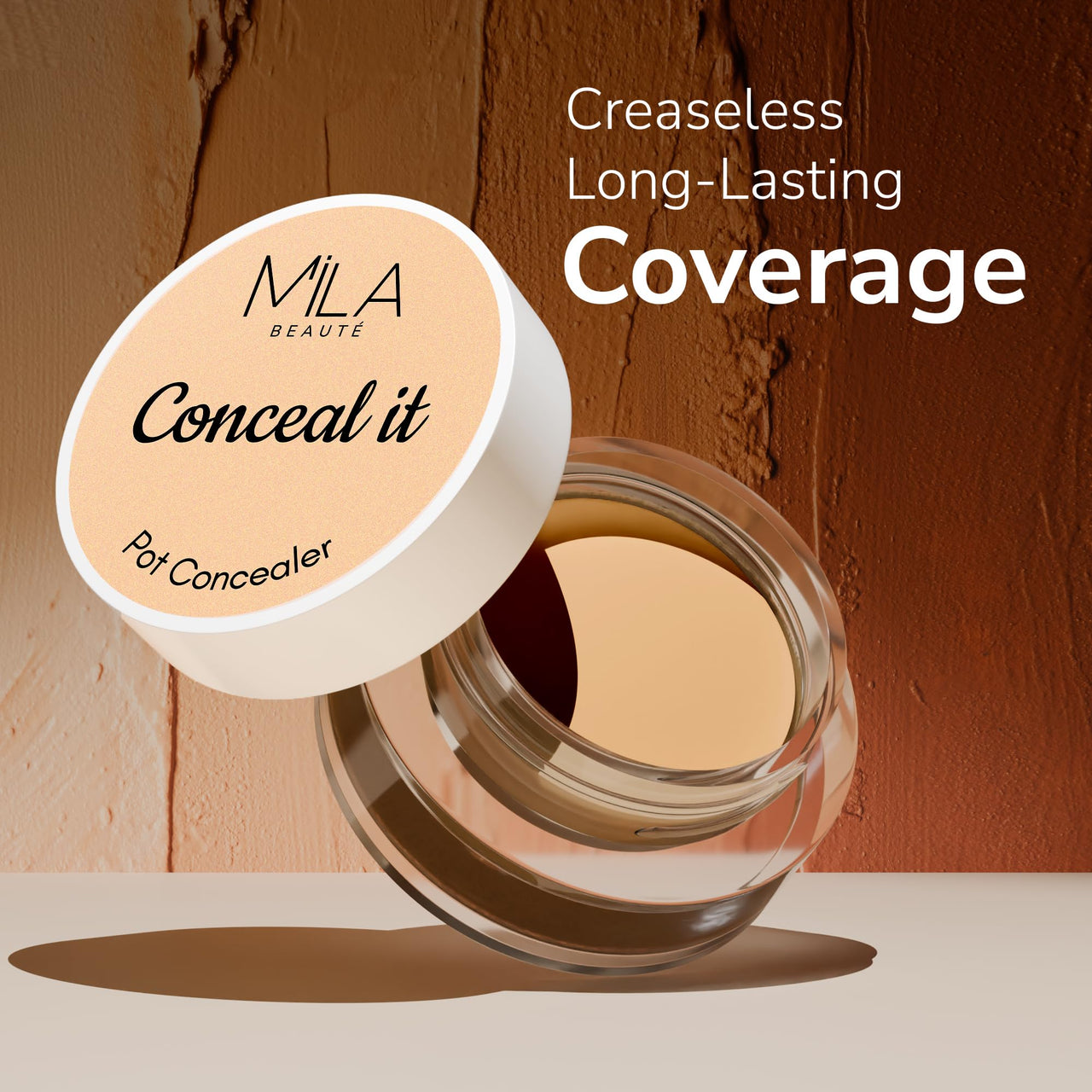 Mila Beauté Conceal It Pot Concealerwith Brush | Enriched With SPF 15 and Vitamin E | Light Weight Concealer | Long Lasting Coverage | Natural Matte Finish | Covers All Skin Concerns | Easily Blendable Concealer For Face Makeup (Pure Beige)