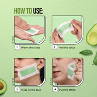Hilary Rhoda Women One Go Facial Wax Strips - Ready-To-Use for Face, Cheek, Upper Lip & Chin - With 2 Finish Wipes - 20 Strips (Avocado Oil), Pack of 1