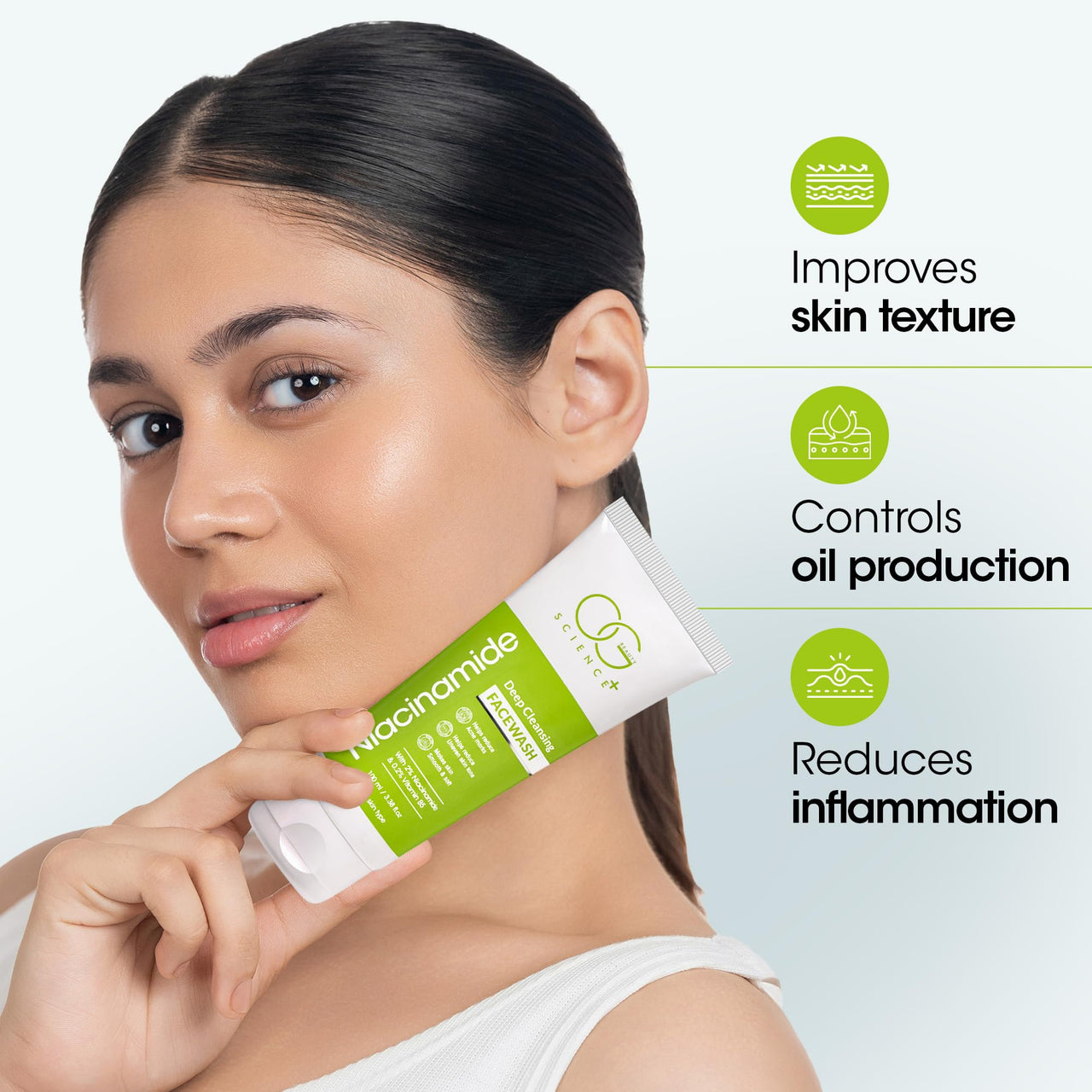 OG BEAUTY Science Niacinamide Face Wash 100ml | 2% Niacinamide & 0.2% Vitamin B5 | Clear, Radiant Skin | Daily Use & Gentle Cleansing