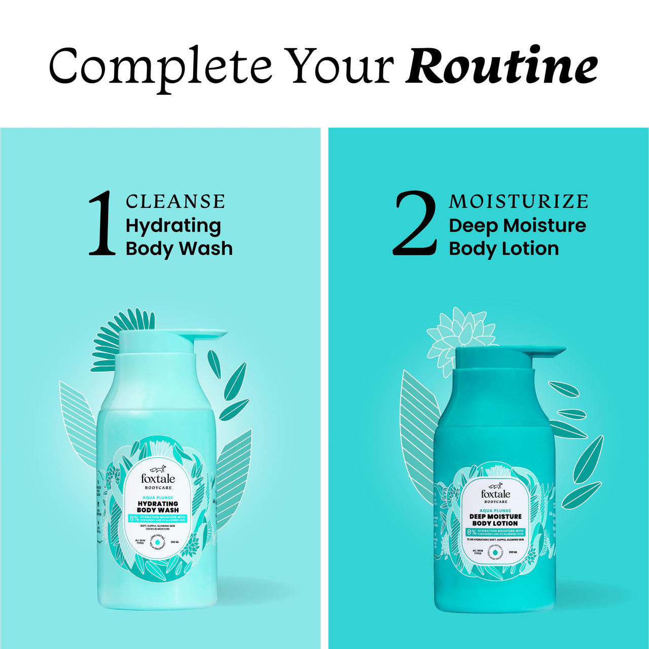 Foxtale Hydrating Body Lotion with Hyaluronic Acid & Ceramides | 72-hour Hydration | Lightweight & Non-Sticky | Long Lasting Musk Fragrance | Body Lotion for Men & Women | All Skin Type | 200 ml