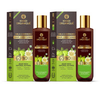 Khadi Organique Amla & Bhringraj Hair Conditioner | Enhance Hair Color | Strengthen Hair Follicles(SLS & Parabeen Free) pack of 2 400 ML