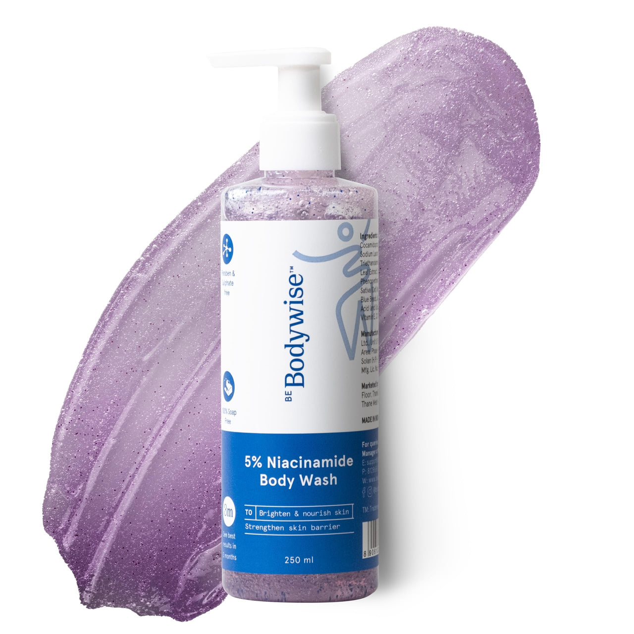 Be Bodywise Lactic Scrub, Niacinamide Wash, Salicylic Body Wash