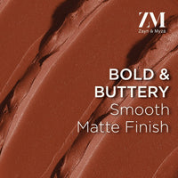 ZM Zayn & Myza Rich Matte Lipstick | Smooth and Light Weight | Intense Color in one Swipe | High Pigmentation Bullet Lip Stick Enriched with Argan oil, Murumuru and Shea Butter, (4.2 g, Forbidden)