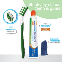 Nylabone Advanced Oral Care Natural Dog Dental Kit Peanut Flavor 2.5 oz. Peanut Butter 1 Count (Pack of 1)