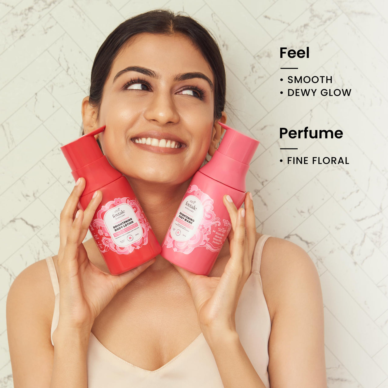 Foxtale Brightening Body Wash & Body Lotion SPF 30 | With Glycolic Acid, Niacinamide, Vitamin C | For Smooth & Glowing Skin | 6+ hrs Odor Control | Long Lasting Fragrance | All Skin Types | 250 ml