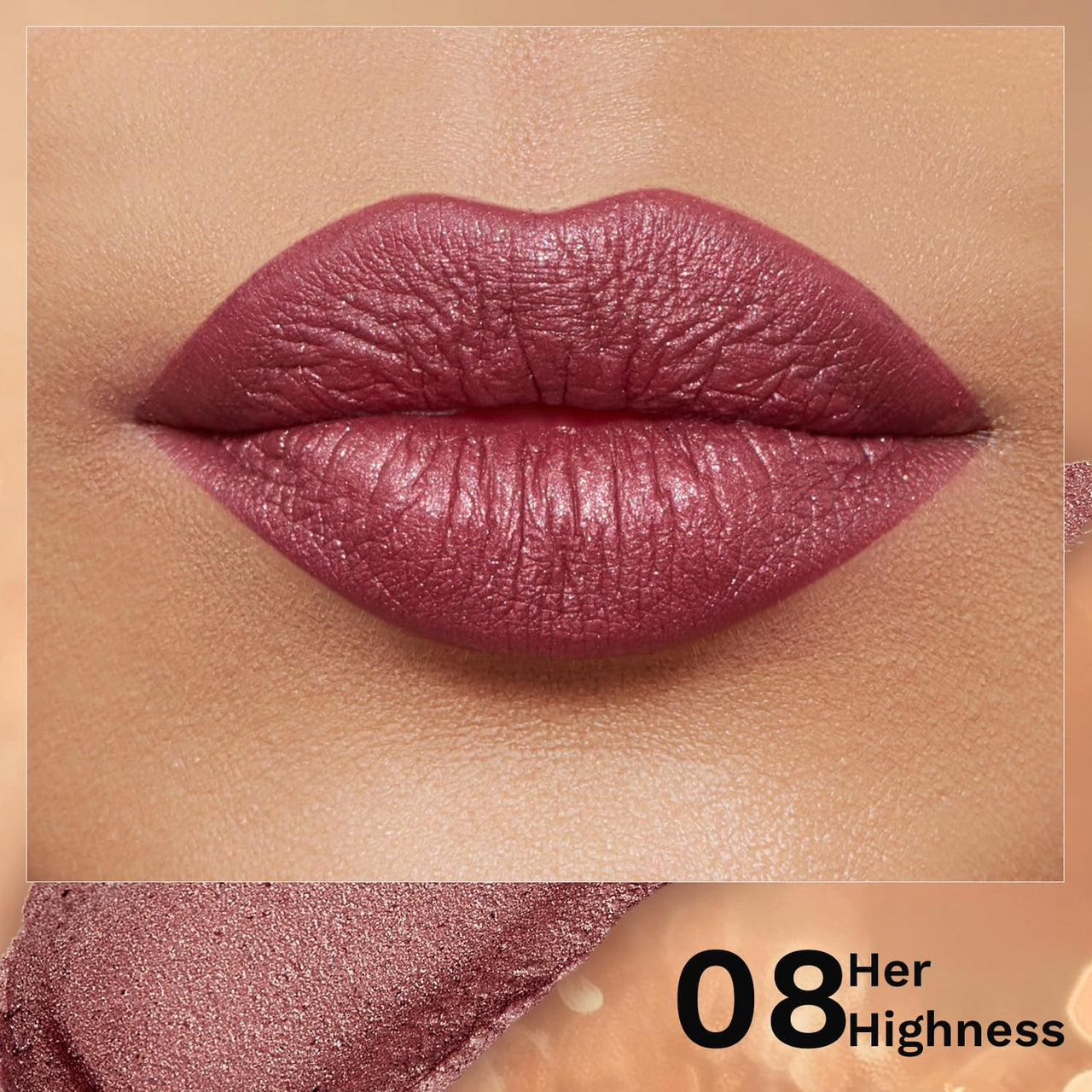 Pilgrim Glitter Lipstick For Women 4.2gm | Dubai Luxe Lifestyle - Her Highness Shade | Lipstick Infused with Vitamin E & Olive Oil | Glitter Formula With Matte Finish | Non Drying | All Skin Types