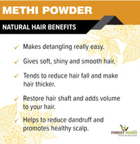 The Forest Herbs Natural Care From Nature 100% Pure Edible Fenugreek Methi Powder 200g For Hair Growth and Skin Care, Eating