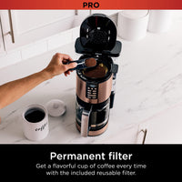 Ninja Programmable XL 14-Cup Coffee Maker PRO, 14-Cup Glass Carafe, Freshness Timer, with Permanent Filter, Black Stainless Steel, DCM201BK