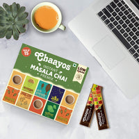 Chaayos Assam Instant Tea Premix Powder - Low Sugar Masala Flavour (15 Sachets) - Chai, Flavored Assam Tea Mix - 180 Gm