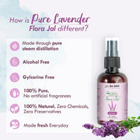 Nat Habit - 100% Pure Lavender Jal - Lavender Water - Toner, Face-Mist, Astringent & Face Spray- Ayurvedic Steam-Distilled For Oil-Control, Acne-Control, Skin Hydration (Pack of 1, 100 ml)