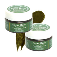 Rustic Art Organic Neem Basil Face Wash Concentrate | Anti acne, sulphate free cleanser for women & men | 50 g (Pack of 2)