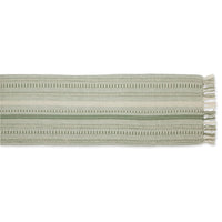 DII Farmhouse Braided Stripe Table Runner Collection, 15x108 (15x113, Fringe Included), Artichoke Green 15x108