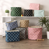 Bone Dry Pet Storage Collection Paw and Bone Print, Small Round, 9x12x12, Aqua Trellis Small Round, 9x12x12