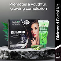 Multani Naturals Diamond Facial Kit For Instant Glow & Removes Dead Skin Cells | 6 Products in one Box | Cleansing Cream , Massage Cream , Scrub, Face Pack , massage Gel and Free Face Wash (65ML) | 100 ml