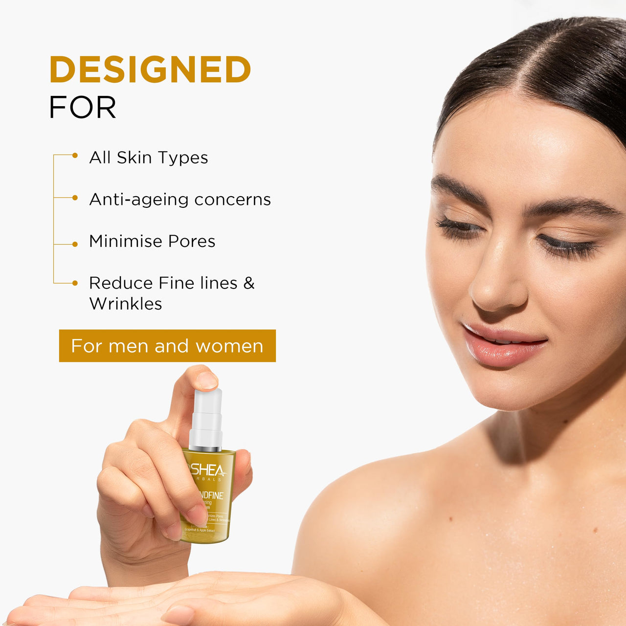 Oshea Herbals Almondfine Anti Ageing Face Serum for Normal Skin Type | Removes Fine Lines & Wrinkles with Skin Hydration | Infused with Grapefruit & Apple Extracts - 30ml