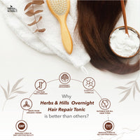 Herbs & Hills Overnight Hair Repair Tonic 100 ml with Aloe Vera, Neem & Juniper for Dry Hair, Scalp Rescue & Control Hair Fall, Reduce Dandruff, Maintains Healthy Hairs, for Men & Women