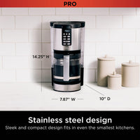 Ninja Programmable XL 14-Cup Coffee Maker PRO, 14-Cup Glass Carafe, Freshness Timer, with Permanent Filter, Black Stainless Steel, DCM201BK