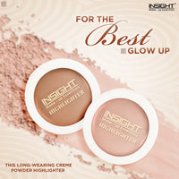 Insight Cosmetics Glitter Makeup Highlighter, 3.5 gm & Insight Cosmetics Crème Blusher, Face Makeup, Dusty Rose, 3.5 gm