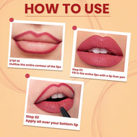 Shryoan Matt Lip Liner | Set of 12 | Long-lasting |Matte Finish | Non-drying, 19.2gm